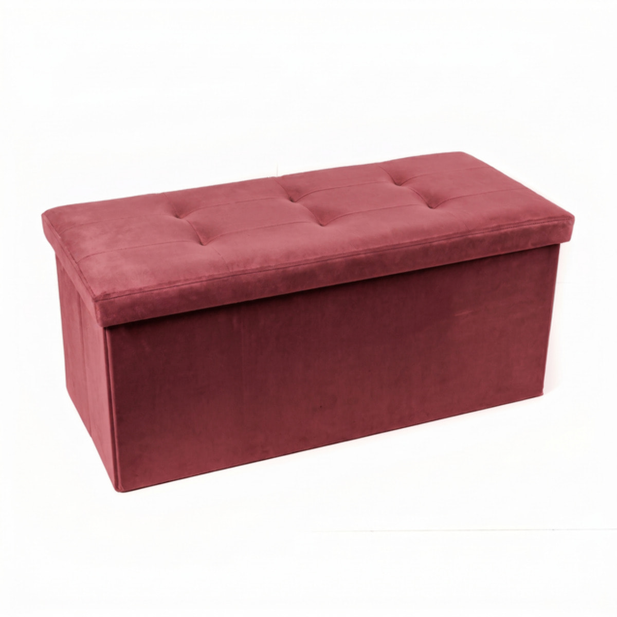 Pouf contenitore in velluto 76x34x34 cm, panca pieghevole con vano capiente, seduta imbottita trapuntata resistente fino a 150 kg, design elegante Double Velvet, salvaspazio ideale per camera soggiorno ingresso e fondo lett