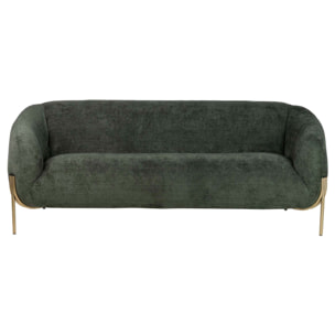 Sofa Chenilla Verde Zephyr 198x86x75 Cm