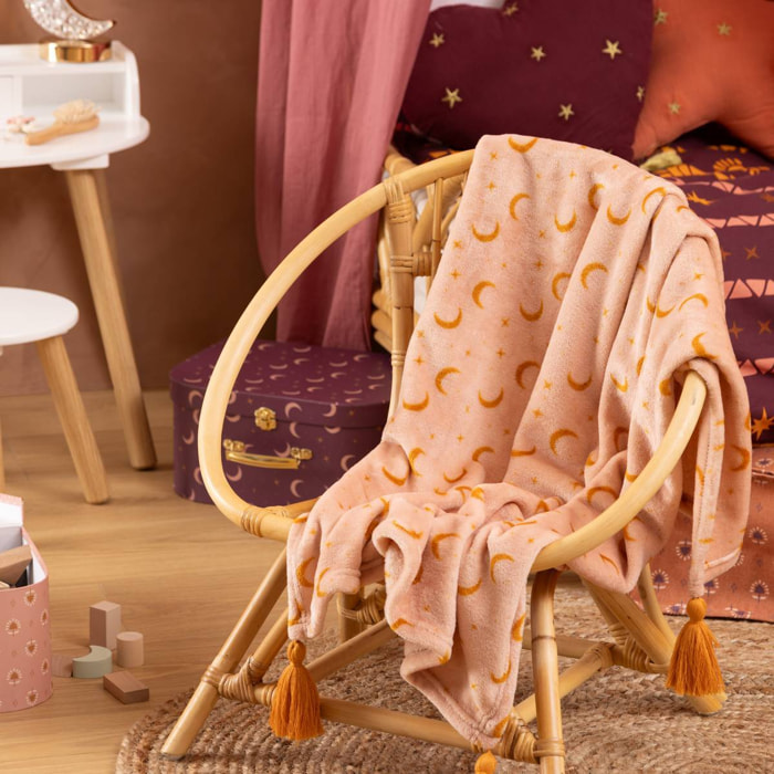 Plaid flanelle Bella rose 100x75cm