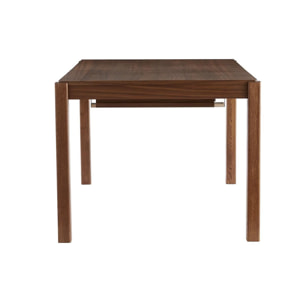 Table à manger extensible rallonges intégrées en bois foncé noyer rectangulaire L125-238 cm AGALI