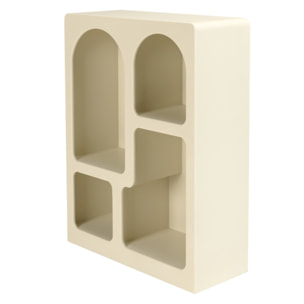 HELENA - Etagère 4 niches 60x24cm en bois peint couleur beige