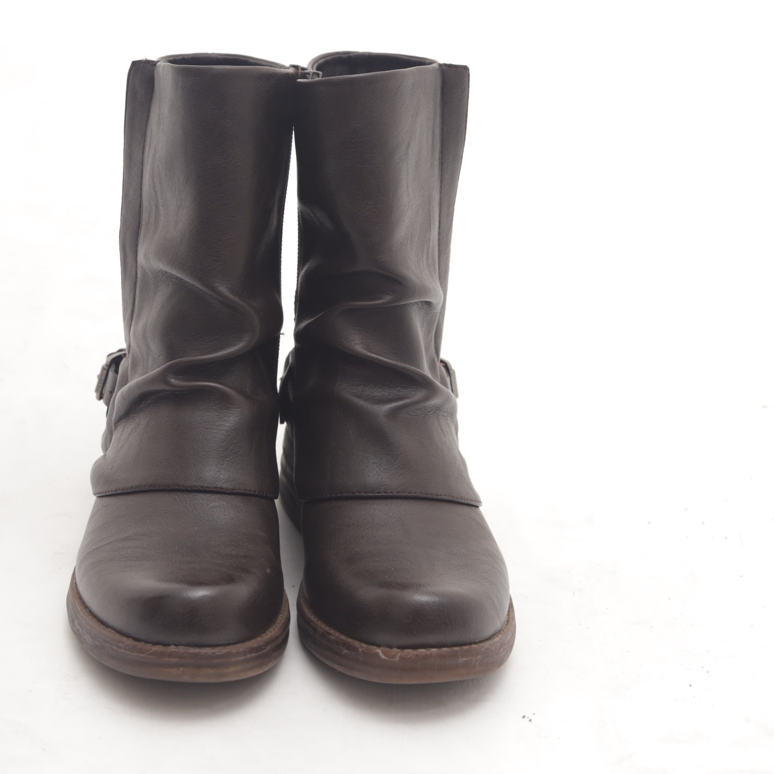 STIVALETTO RISVOLTATO CON FIBBIA E ZIP TESTA DI MORO