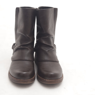 STIVALETTO RISVOLTATO CON FIBBIA E ZIP TESTA DI MORO