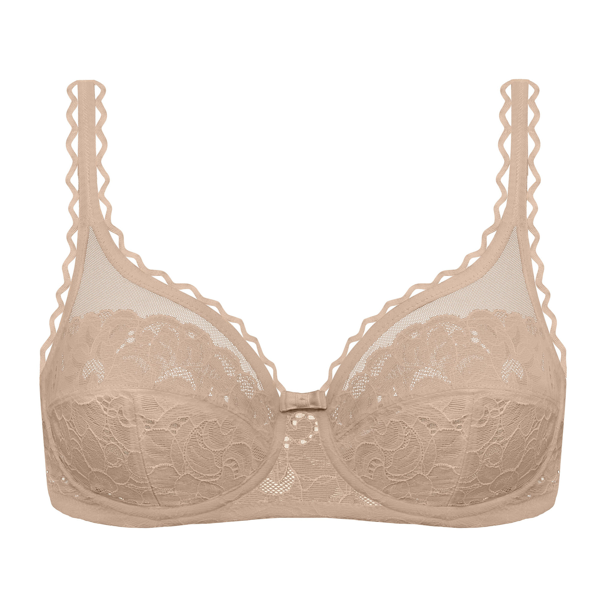 Sujetador con aros, de sujeción clásica con nuevo encaje floral, mate y femenino