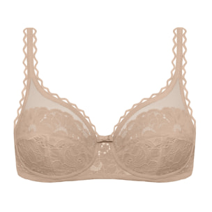 Sujetador con aros, de sujeción clásica con nuevo encaje floral, mate y femenino