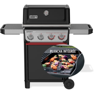 Barbecue gaz WEBER Spirit E-425 mix black grill et plancha sur chariot, 61x45 cm