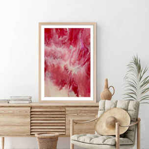 Poster vanille fraise Affiche + cadre en bois - Chêne