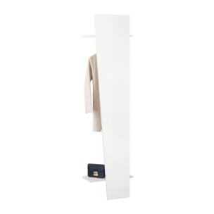 Mobile da ingresso Allinko, Entratina moderna multifunzione, Armadietto multiuso per atrio, 100% Made in Italy, cm 50x30h200, Bianco lucido