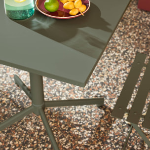 Table de jardin bistrot pliante métal + 2 assises EMILIA + CHIARA