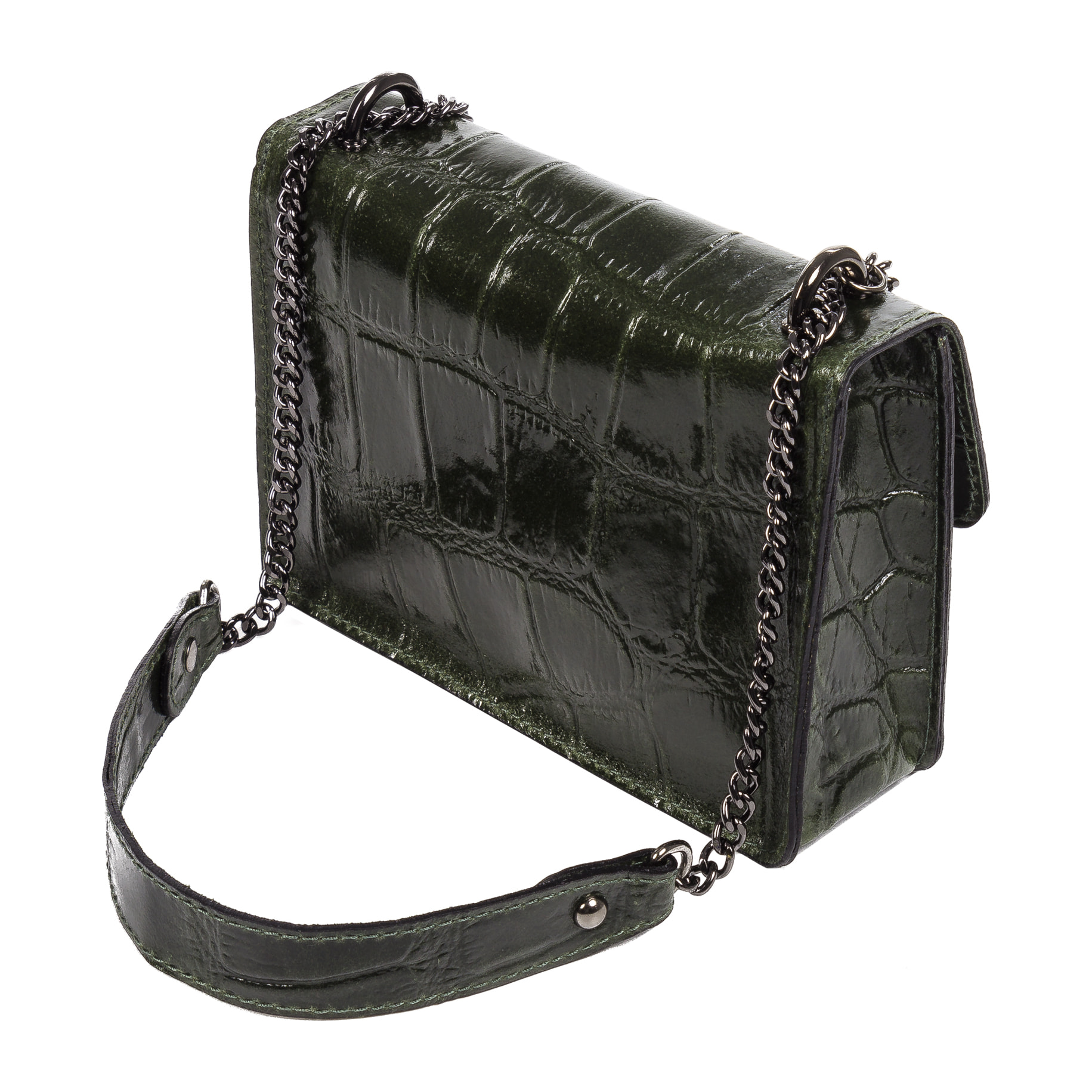 Fabrizia Borsa a tracolla Donna.Pelle autentica Camoscio Inciso Coccodrillo Grande Camoscio