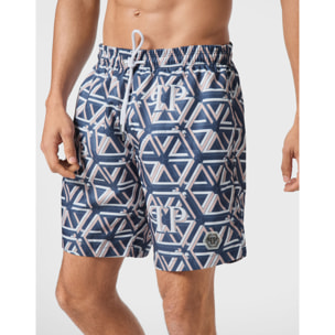 PHILIPP PLEIN Swim Trunks HEXAGON MONOGRAM