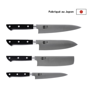 Le Set Complet : 4 couteaux (petty + nakiri + santoku + gyuto)