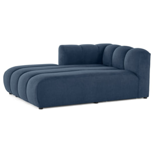 Debbie - module d'assise méridienne gauche en tissu texturé - Bleu