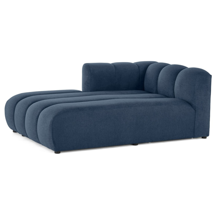 Debbie - module d'assise méridienne gauche en tissu texturé - Bleu