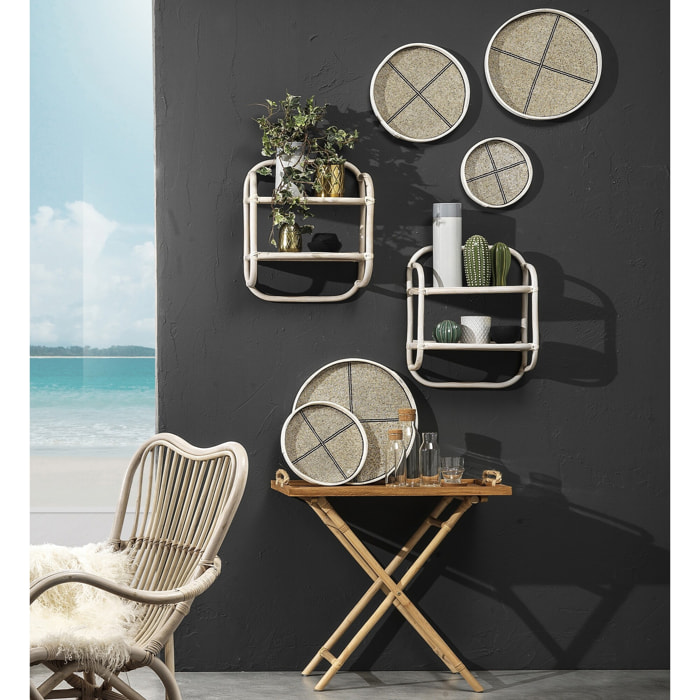 Étagère murale Tomasucci ALKA EVO, en rotin, 43 × 20 × 50 cm