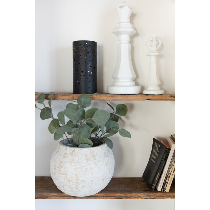 J-Line cache-pot Rustique - ciment - blanc - large - Ø 23 cm