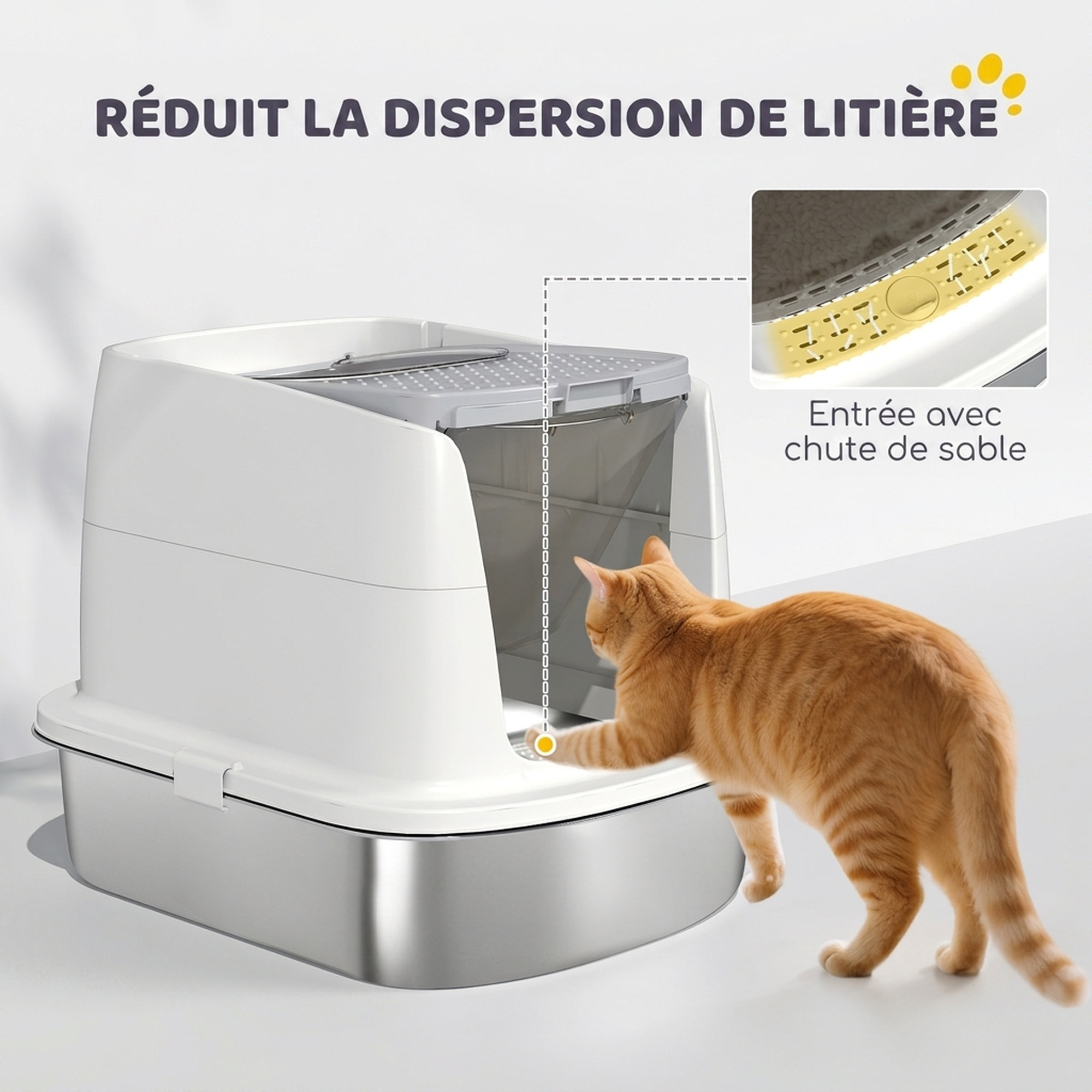 Maison de toilette fermée bac acier inox filtre désodorisant pelle porte trappe