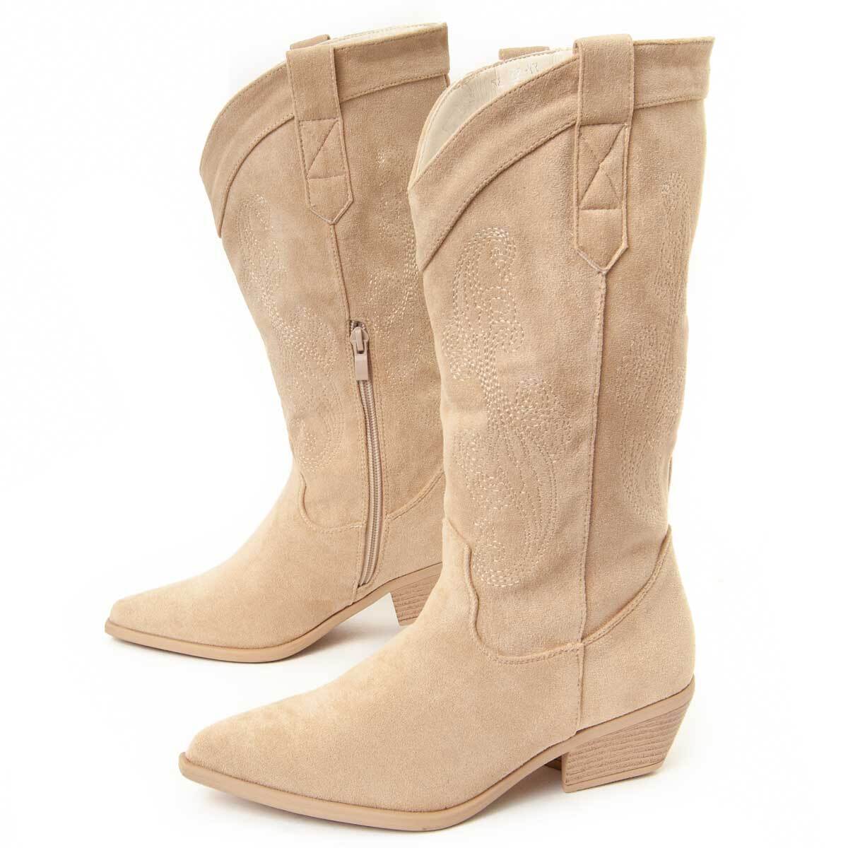 Bota de tacón - Beige - Altura: 6 cm