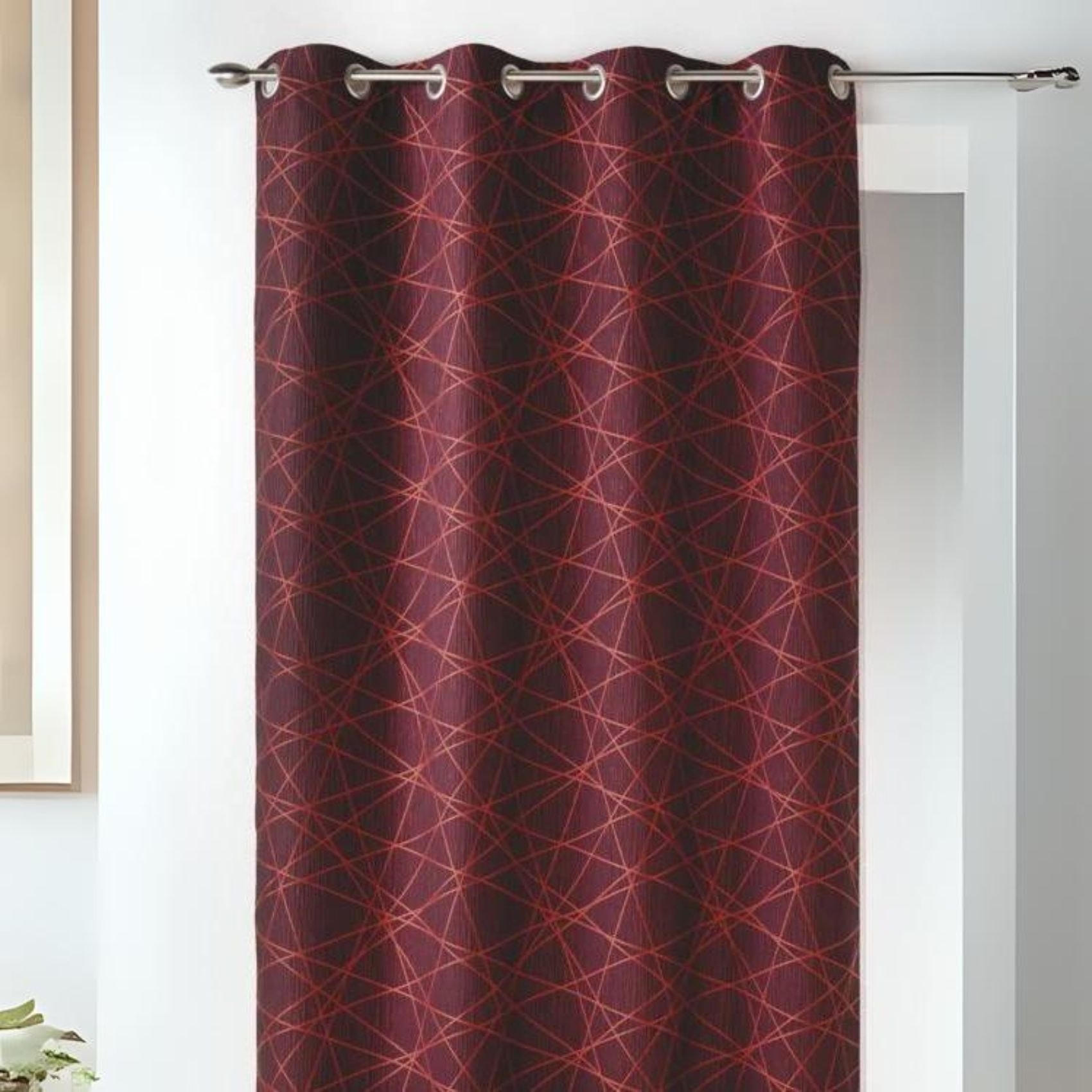 Rideau en Jacquard à Imprimés Design - Rose Blush