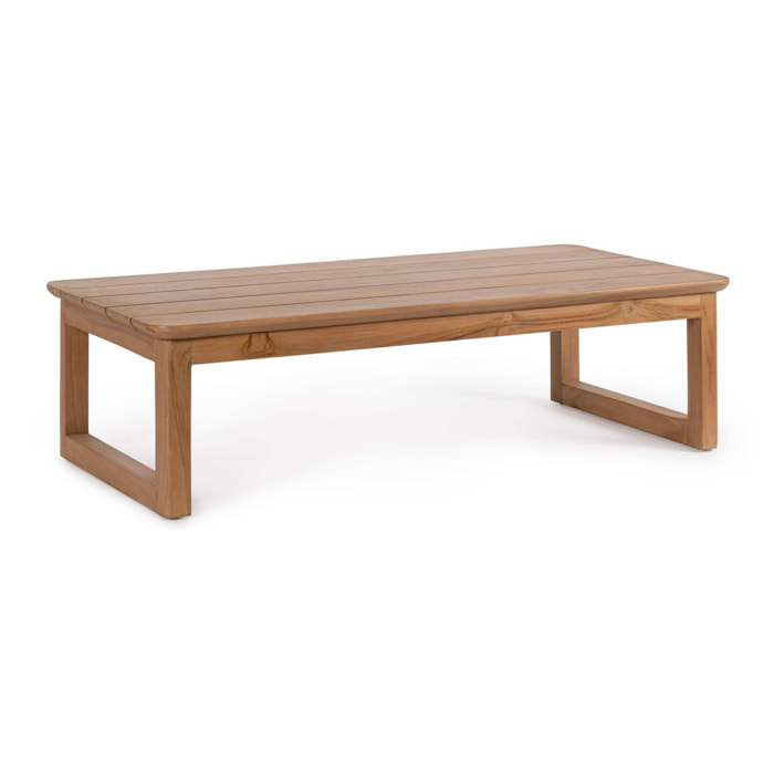 Tavolino basso rettangolare NOJA in legno teak, 122×60×35 cm