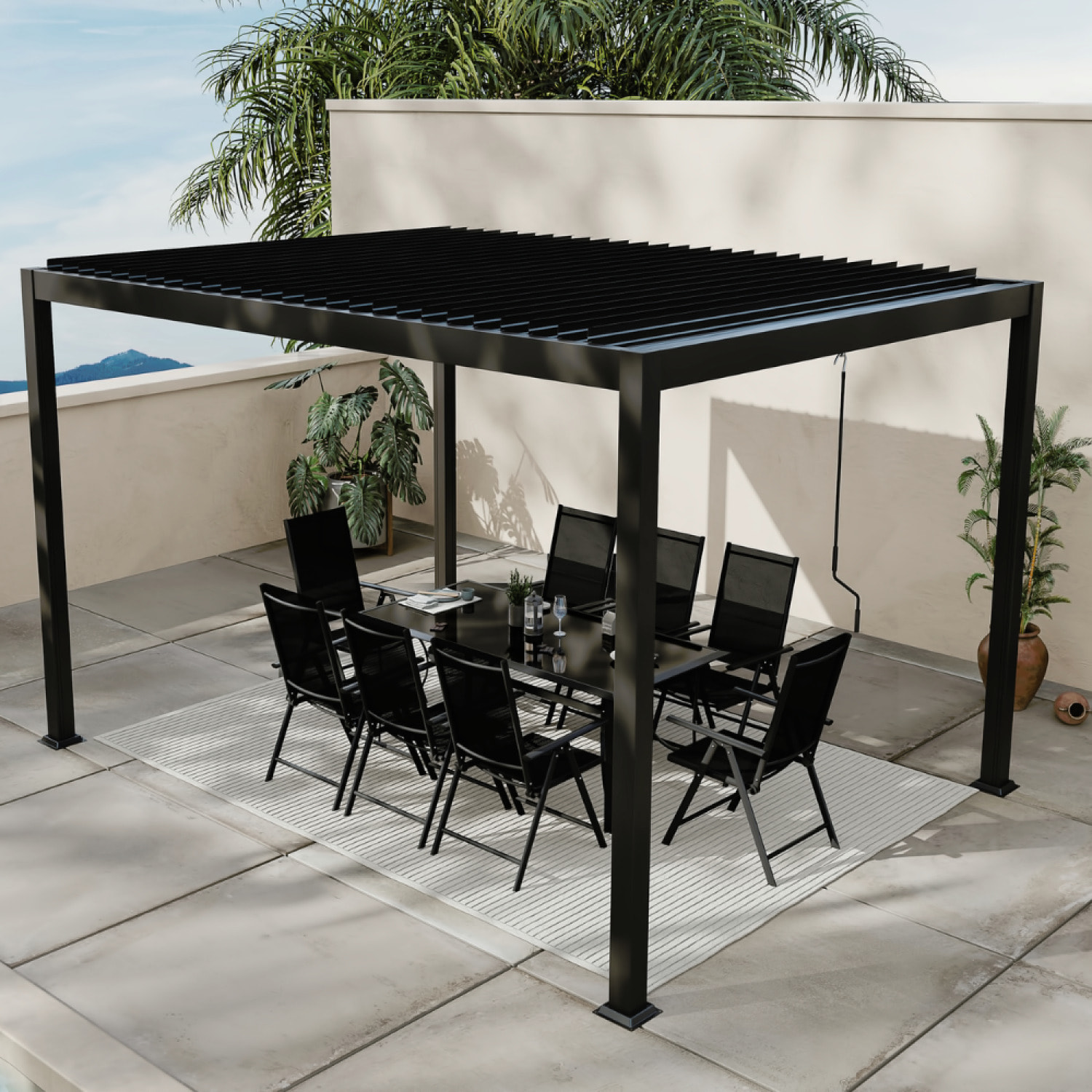 Pergola bioclimatique adossée 3x4 m - SERRA