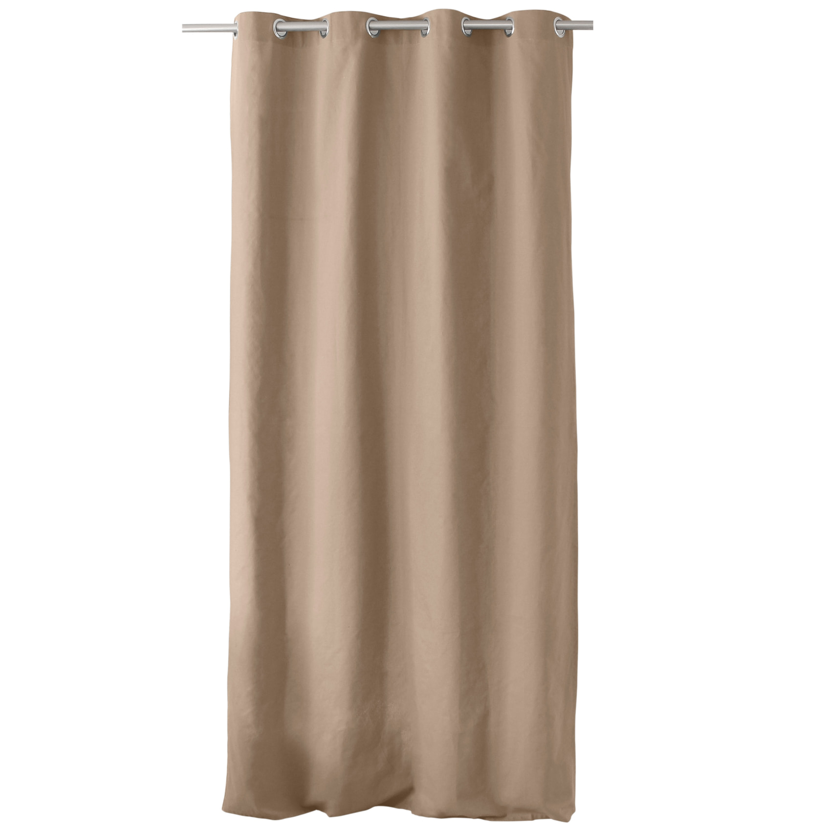 Rideau coloré en pur coton 8 œillets - Naturel