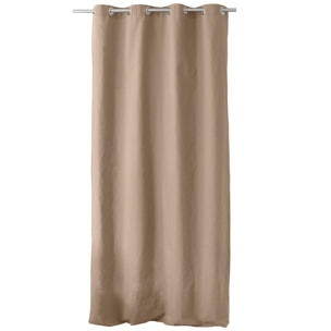 Rideau coloré en pur coton 8 œillets - Naturel