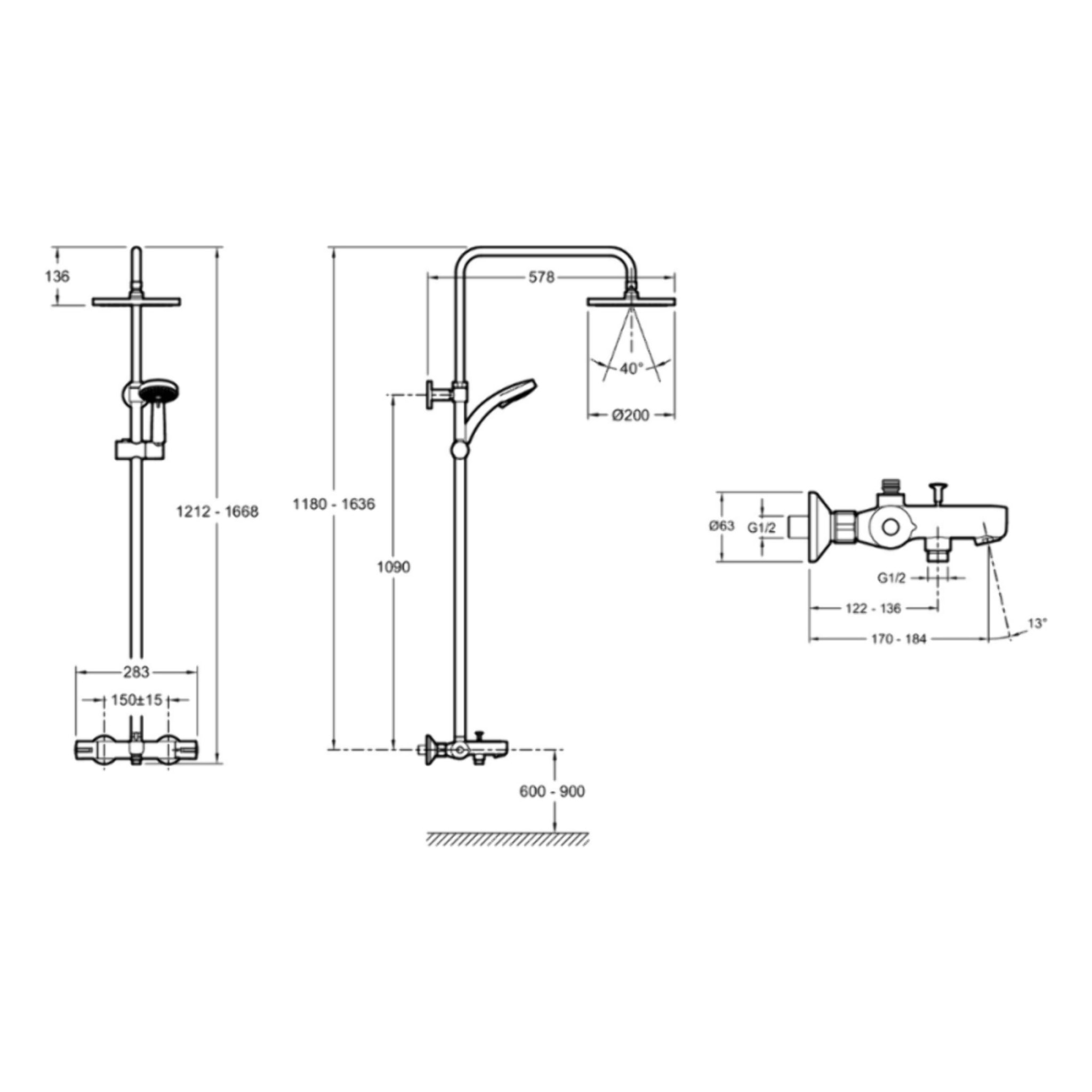 Colonne bain douche thermostatique July