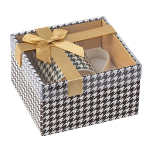 J-Line tasse Pied-Poule - porcelaine - blanc/noir