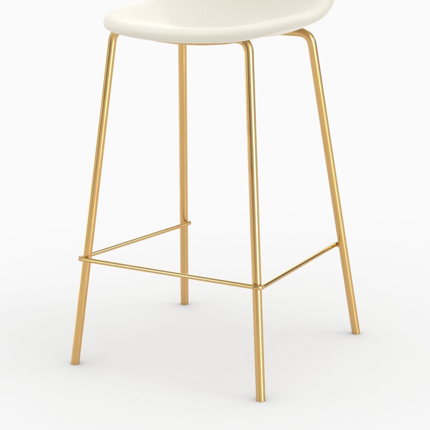 Chaise pour îlot central en cuir synthétique blanc 65 cm - Henrik