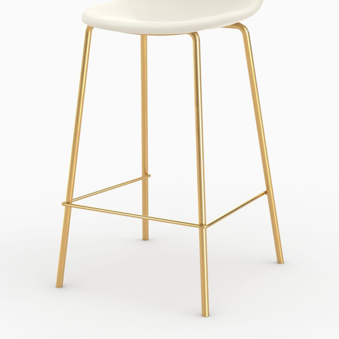Chaise pour îlot central en cuir synthétique blanc 65 cm - Henrik
