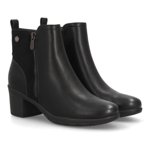 Botines elegantes con tacón ancho y cremallera