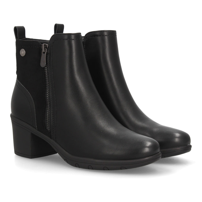 Botines elegantes con tacón ancho y cremallera