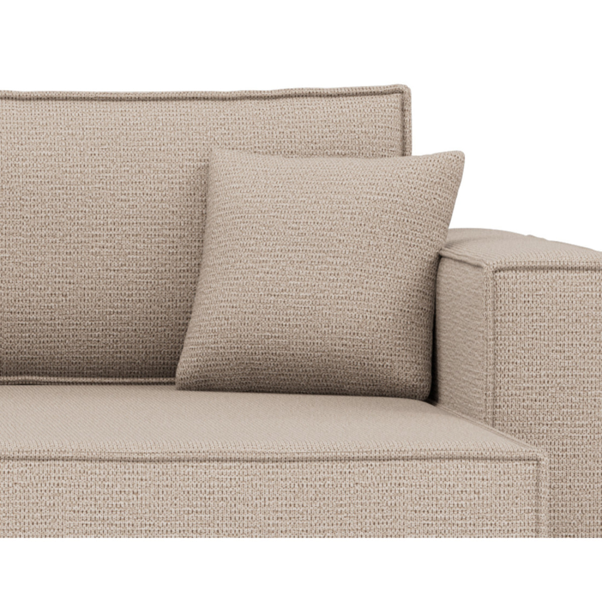 Jonas - canapé d'angle réversible 4 places convertible avec coffre en tissu texturé - Beige