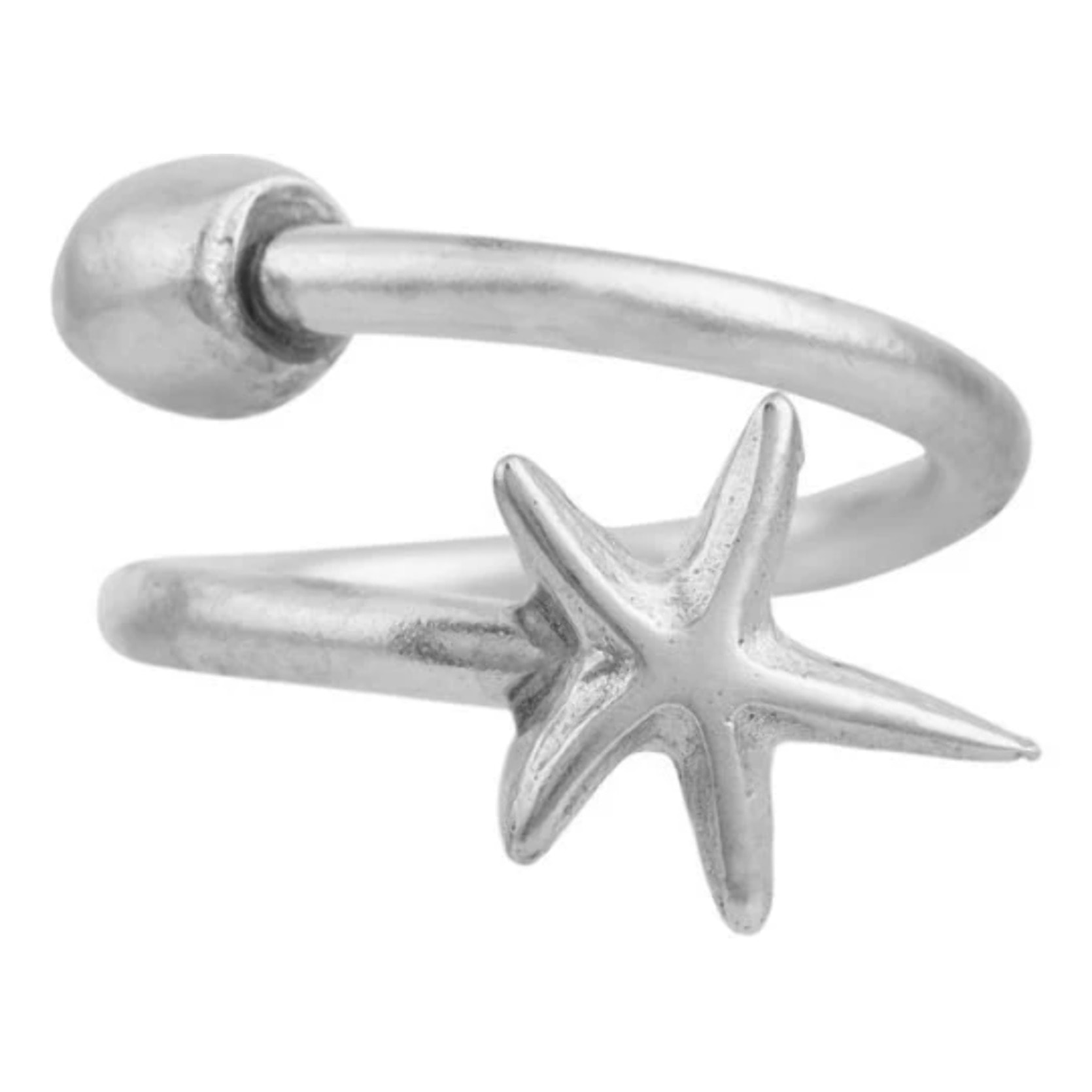 Anillo estrella plata925 zamak chapado ajustable