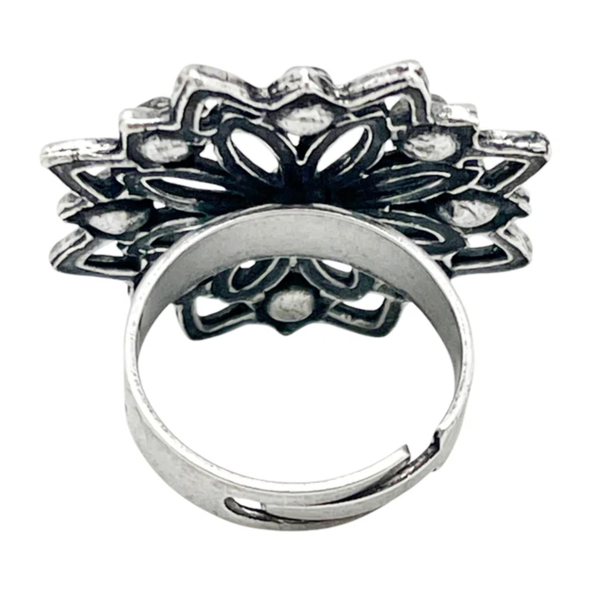 Anillo Carrusel en plata 10µm y cristal azul