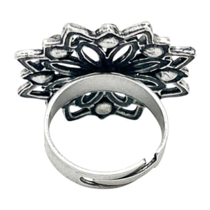 Anillo Carrusel en plata 10µm y cristal azul