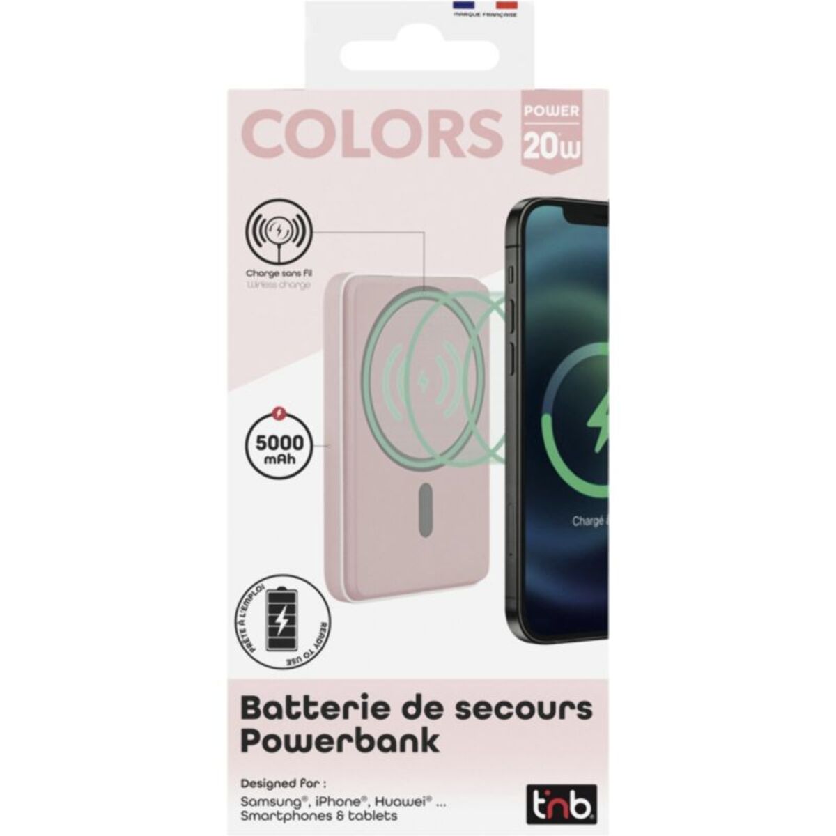 Batterie externe TNB 5000 mAh MagSafe rose