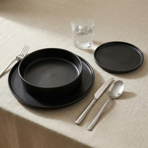 Set 18 Piatti in Ceramica, lavabile in lavastoviglie e adatto a microonde, Intrecci