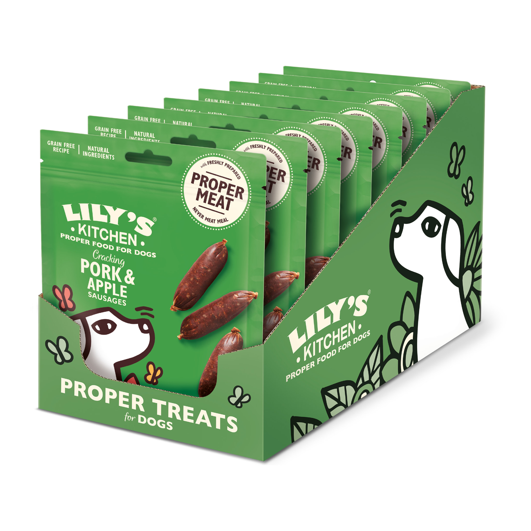 Lily's Kitchen Chien Saucisses au porc et à la pomme 70 g - Lot de 8