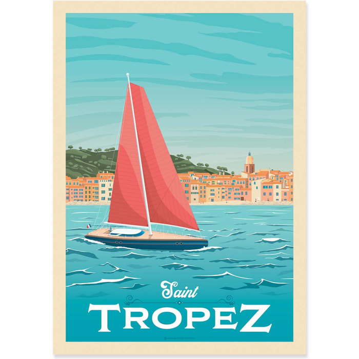 Affiche - Saint Tropez - Olahoop Travel Posters