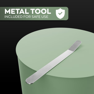 Giulio Cesare - Camino a Bioetanolo da Pavimento Ø40x80 cm di Design da Interno per Arredo in Acciaio Inox Salvia