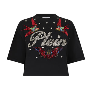PHILIPP PLEIN Cropped T-Shirt Tattoo Strass