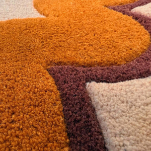 Tapis de couloir à bordure en laine WIGGLE