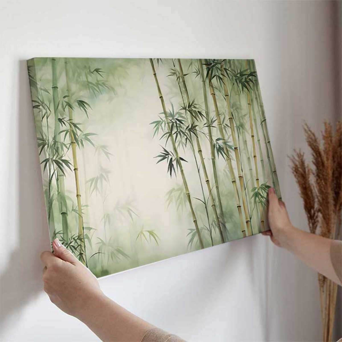 Tableau forêt de bambous zen Toile imprimée