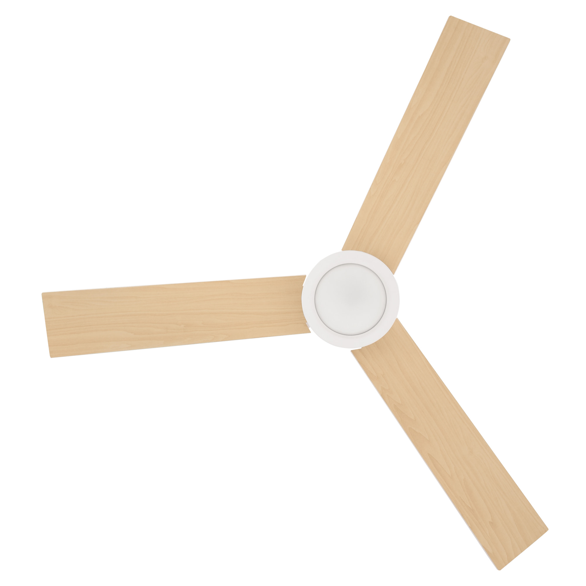 Ventilador de Techo con Luz LED Motor AC 48W Mando a Distancia 112 de Diámetro 3 Velocidades Temporizador 3 Aspas de Madera Silencioso para Dormitorio Salón Comedor 112x112x25 cm Blanco