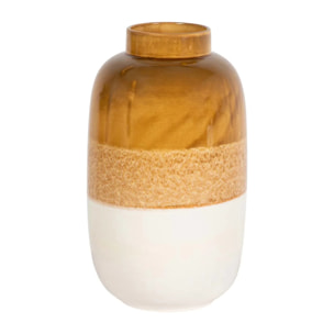 Florero Ceramica Beige Amarillo 20x20x34 Cm