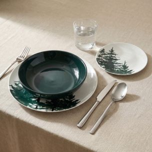 Servizio piatti 18 pezzi in ceramica - VERDE