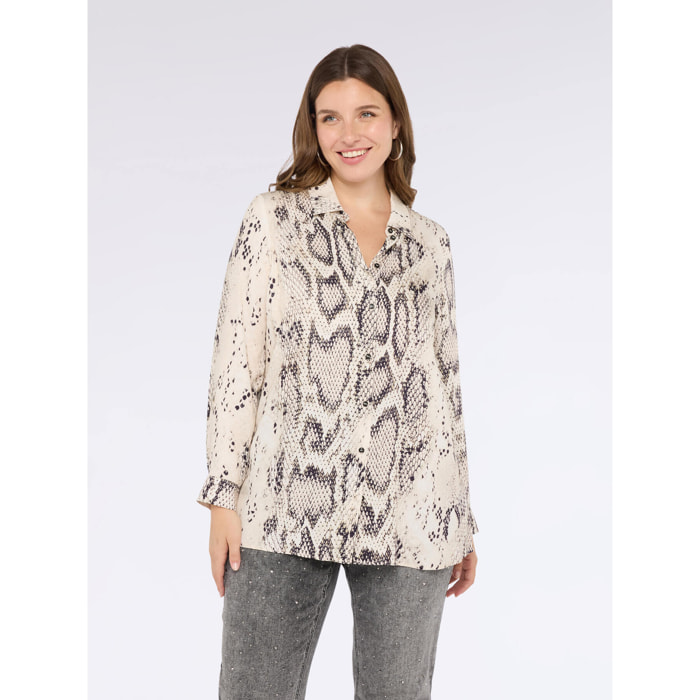 Fiorella Rubino - Camisa con estampado de animal - Beige