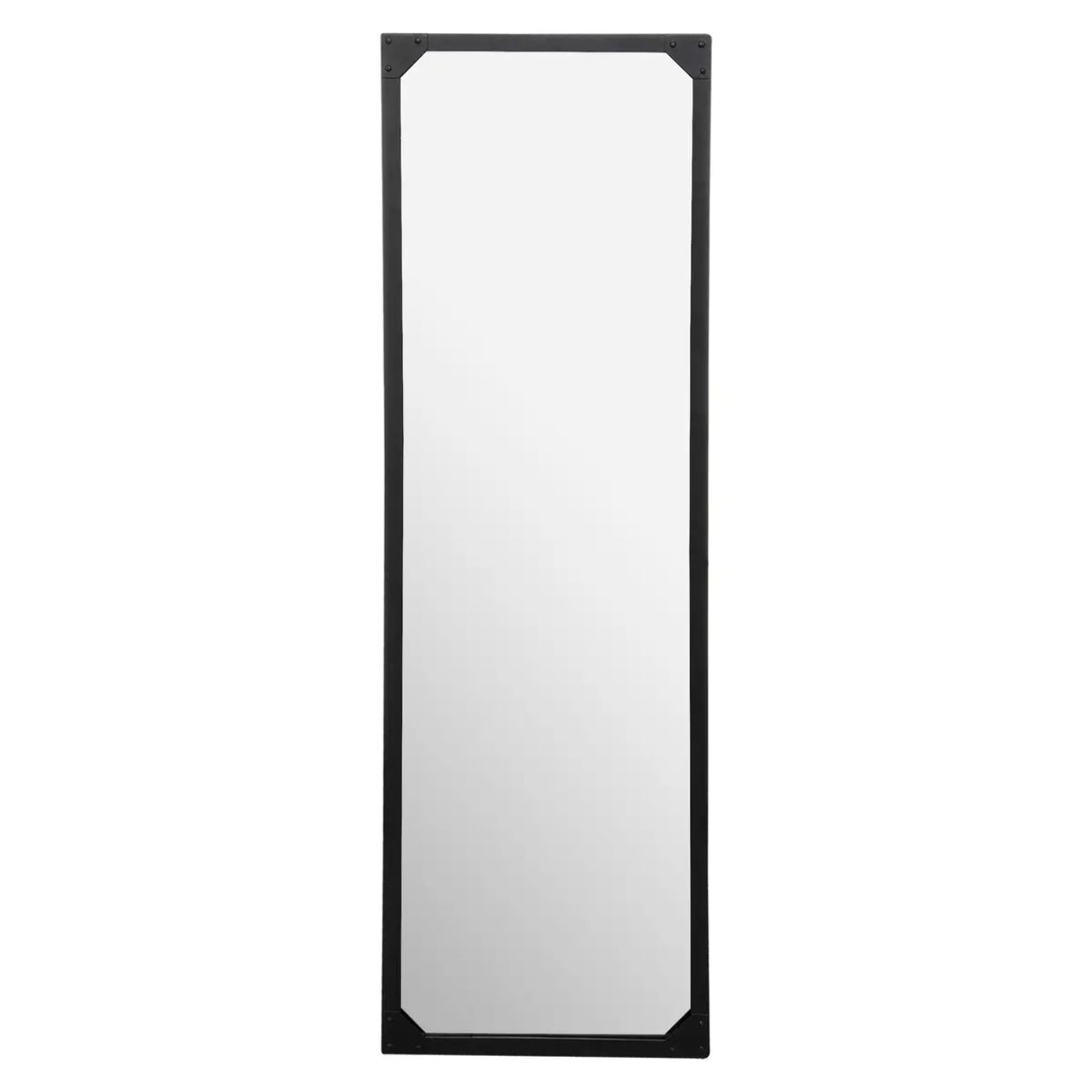 Miroir "Lola" - métal et bois - noir - 45x150 cm